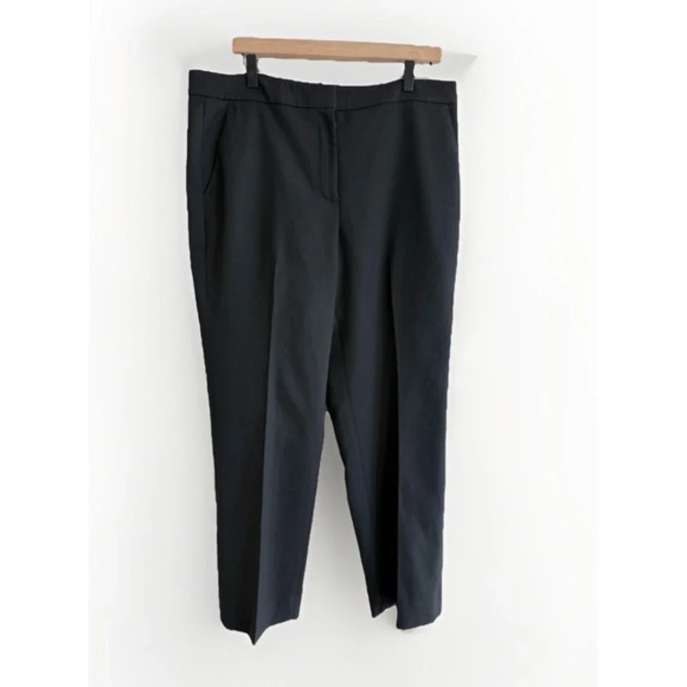 J.Crew Kate Wool Blend Straight Leg‎ Pants Black Career Womens Size 14